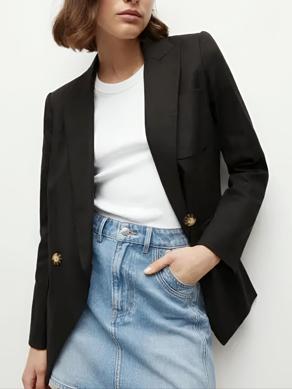 Veronica Beard 0 Black Didion Blazer Stretch-Linen Jacket - Picture 5 of 12